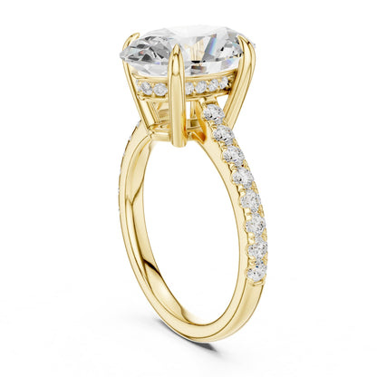 Oval Accented Lab Grown Diamond Engagement Ring