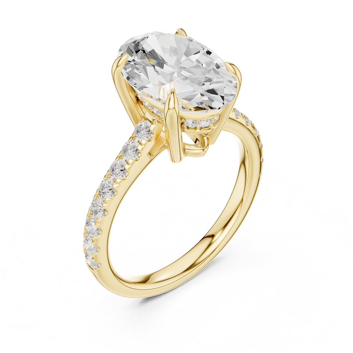 Oval Accented Lab Grown Diamond Engagement Ring