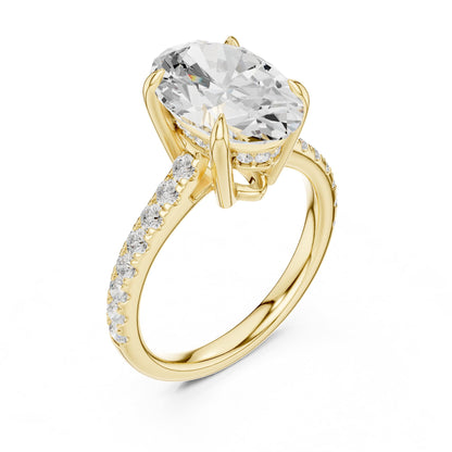 Oval Accented Lab Grown Diamond Engagement Ring