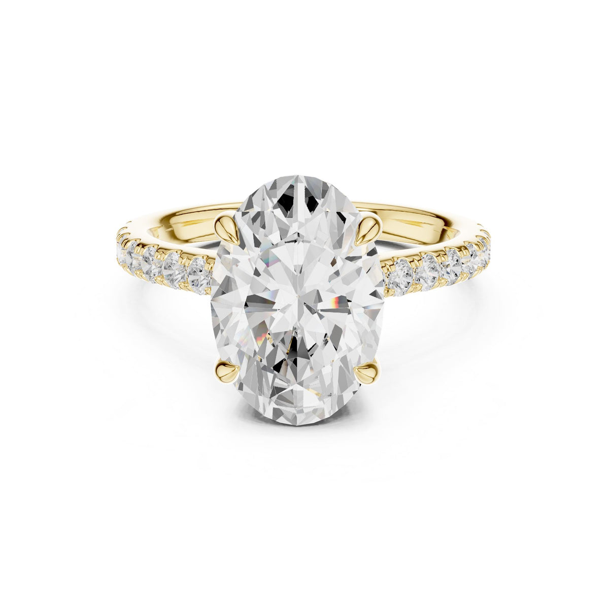 Oval Accented Lab Grown Diamond Engagement Ring