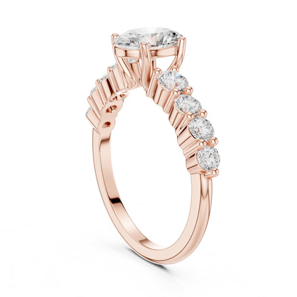 Oval Accented Lab Grown Diamond Engagement Ring