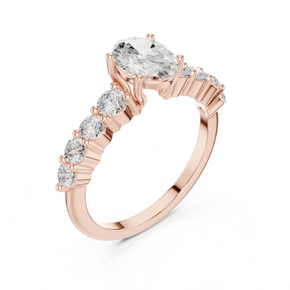 Oval Accented Lab Grown Diamond Engagement Ring