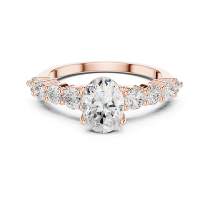 Oval Accented Lab Grown Diamond Engagement Ring