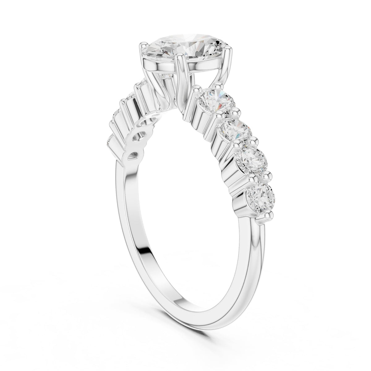 Oval Accented Lab Grown Diamond Engagement Ring