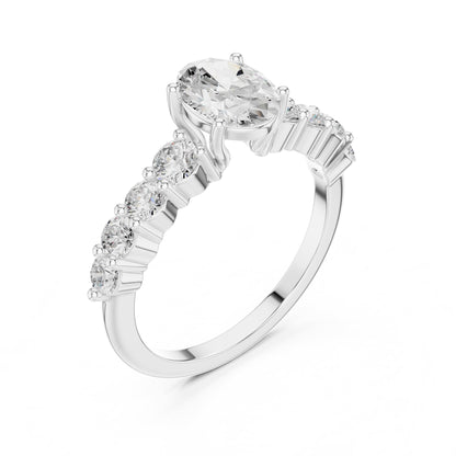 Oval Accented Lab Grown Diamond Engagement Ring