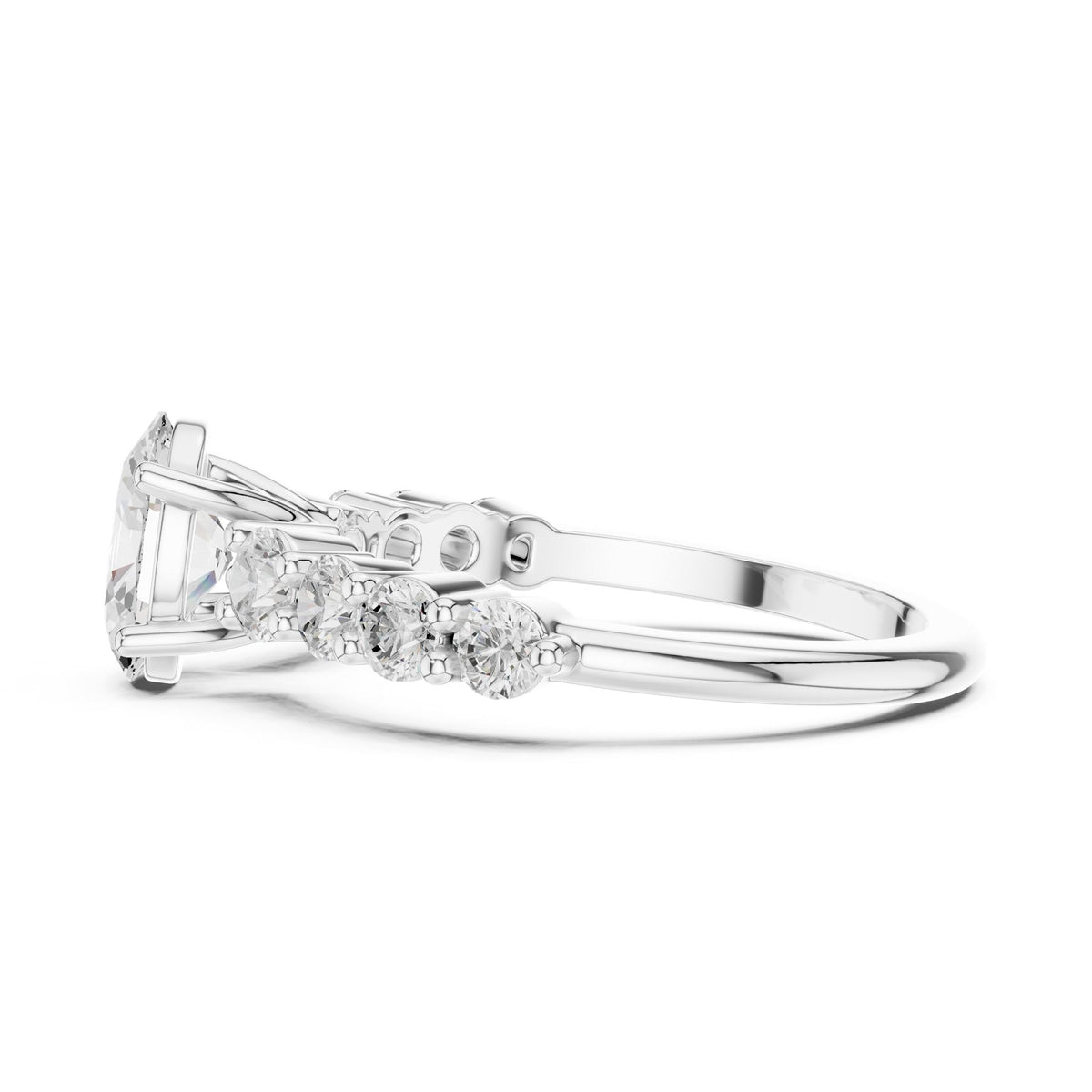 Oval Accented Lab Grown Diamond Engagement Ring