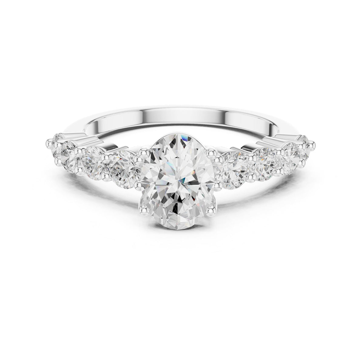 Oval Accented Lab Grown Diamond Engagement Ring