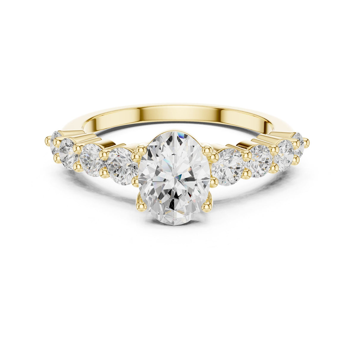Oval Accented Lab Grown Diamond Engagement Ring