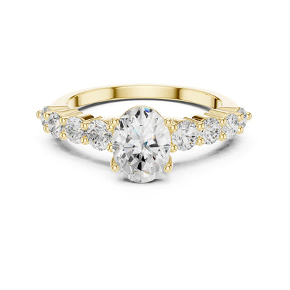 Oval Accented Lab Grown Diamond Engagement Ring