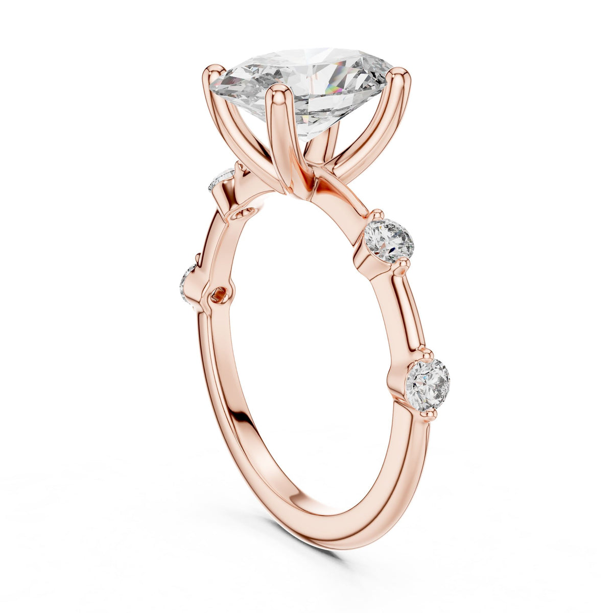 Oval Accented Lab Grown Diamond Engagement Ring