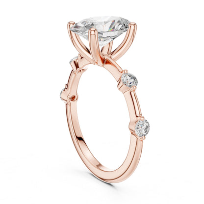 Oval Accented Lab Grown Diamond Engagement Ring