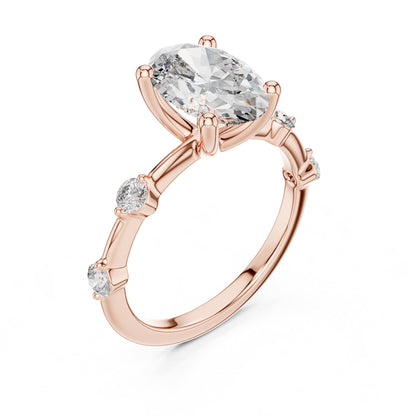 Oval Accented Lab Grown Diamond Engagement Ring