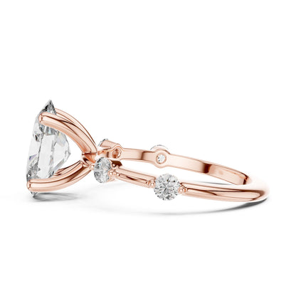 Oval Accented Lab Grown Diamond Engagement Ring