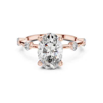 Oval Accented Lab Grown Diamond Engagement Ring