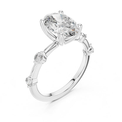 Oval Accented Lab Grown Diamond Engagement Ring