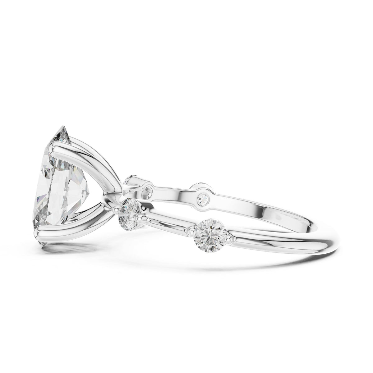 Oval Accented Lab Grown Diamond Engagement Ring