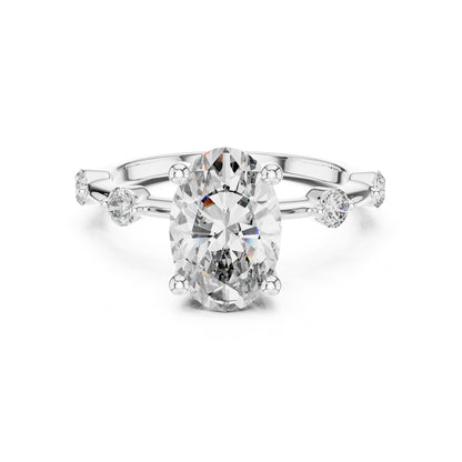 Oval Accented Lab Grown Diamond Engagement Ring