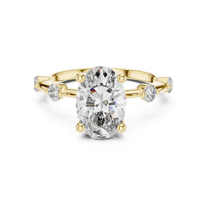 Oval Accented Lab Grown Diamond Engagement Ring