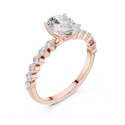 Oval Accented Lab Grown Diamond Engagement Ring