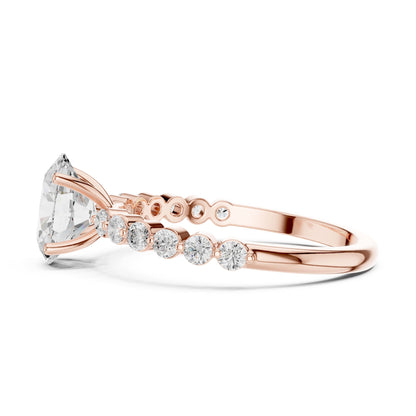 Oval Accented Lab Grown Diamond Engagement Ring