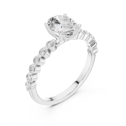 Oval Accented Lab Grown Diamond Engagement Ring