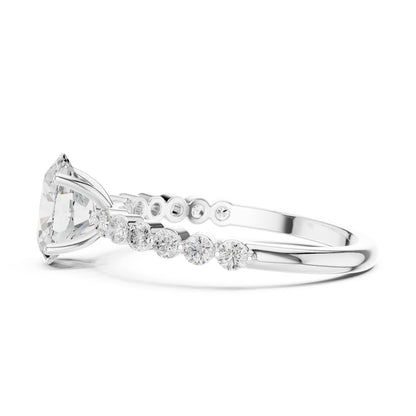 Oval Accented Lab Grown Diamond Engagement Ring