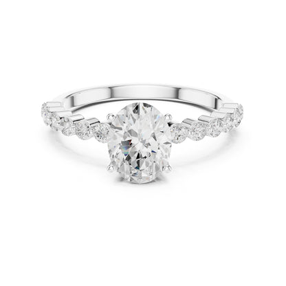 Oval Accented Lab Grown Diamond Engagement Ring