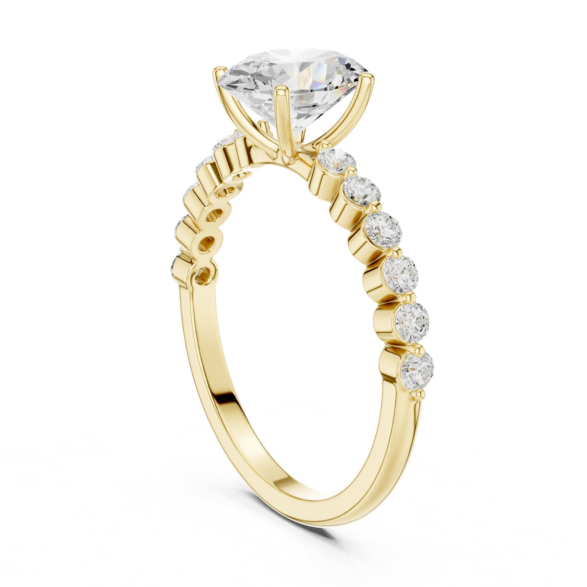 Oval Accented Lab Grown Diamond Engagement Ring