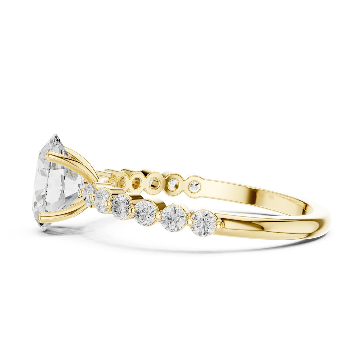 Oval Accented Lab Grown Diamond Engagement Ring