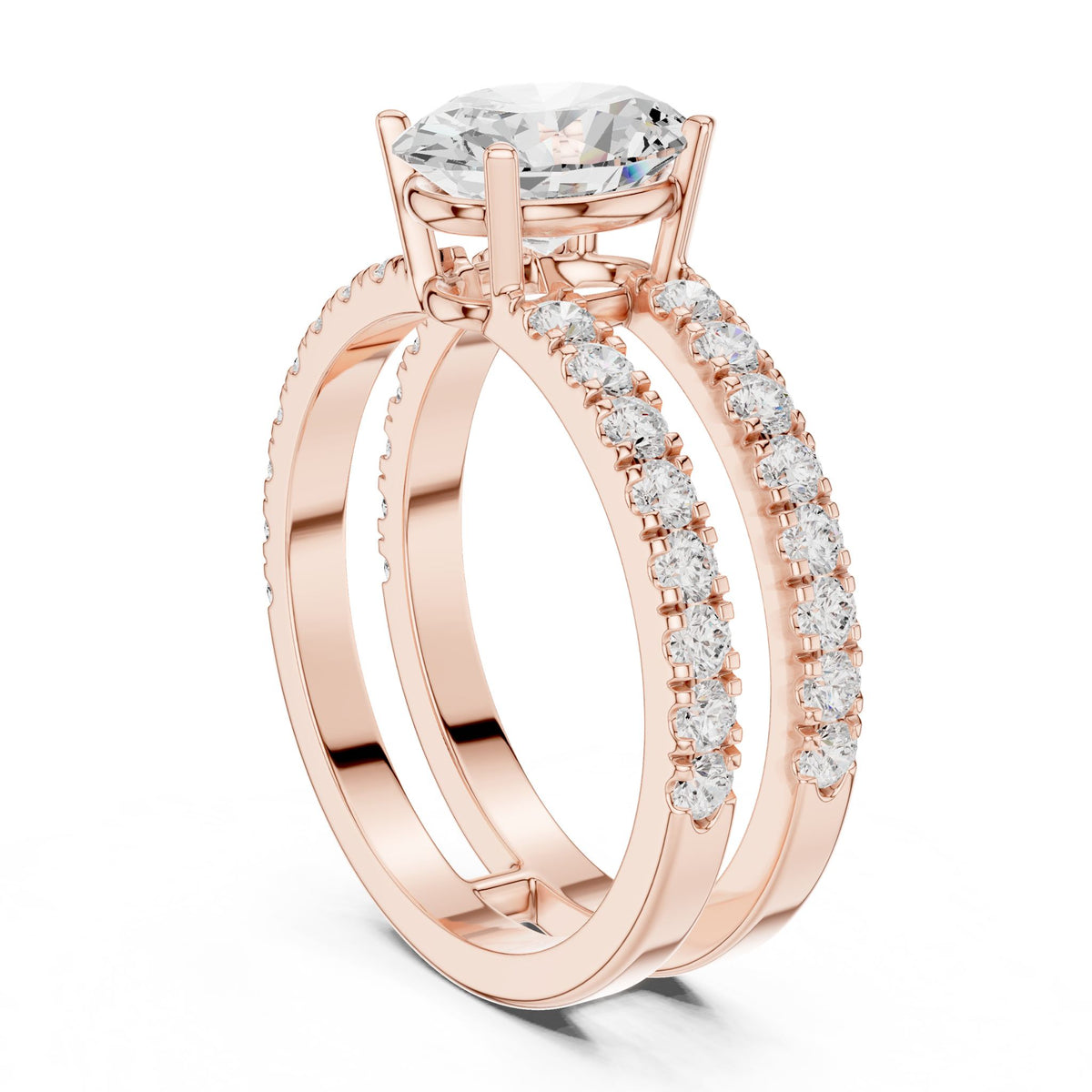 Oval Accented Lab Grown Diamond Engagement Ring