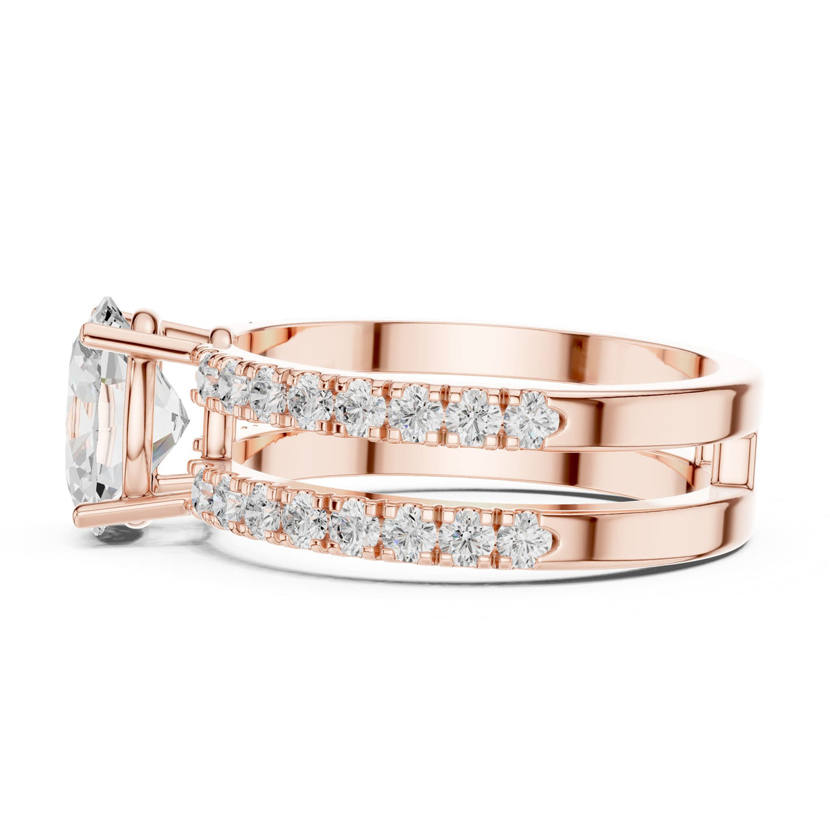 Oval Accented Lab Grown Diamond Engagement Ring