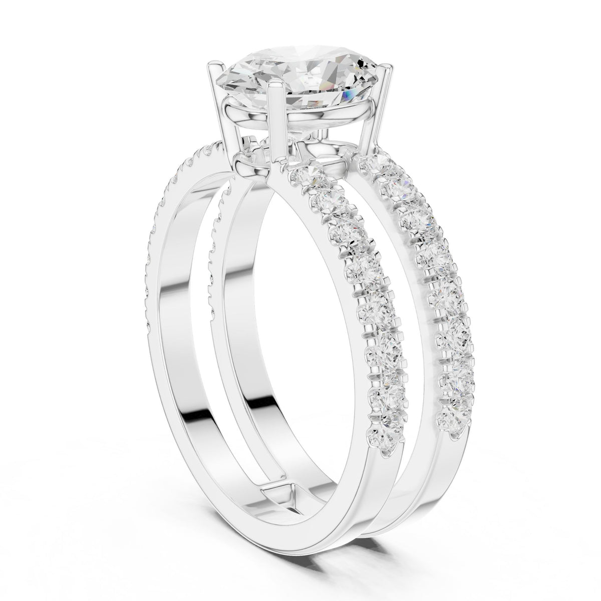 Oval Accented Lab Grown Diamond Engagement Ring