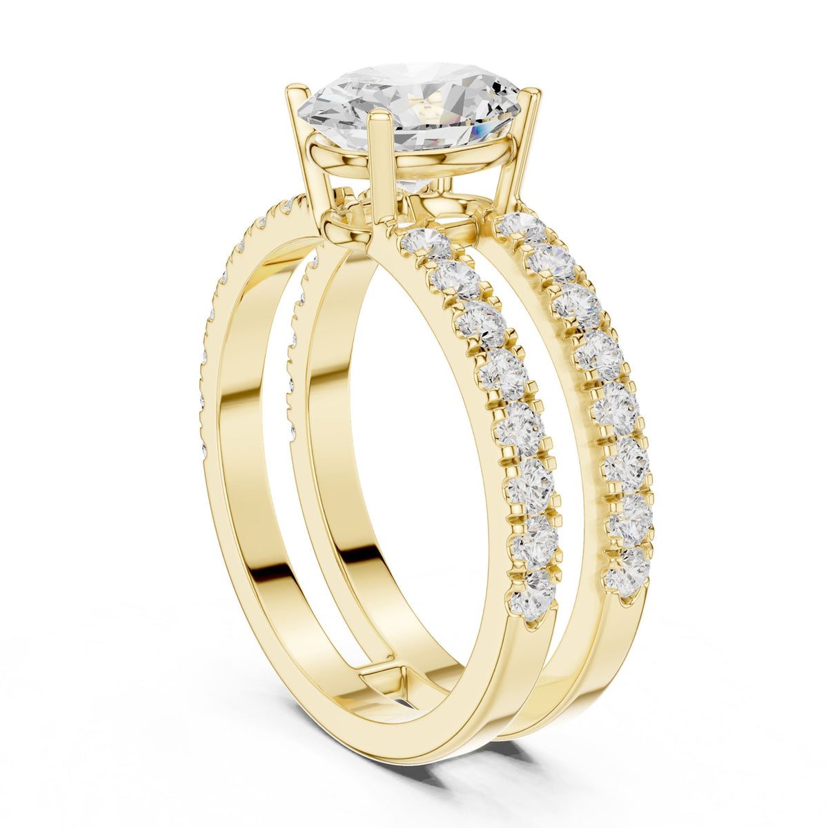 Oval Accented Lab Grown Diamond Engagement Ring