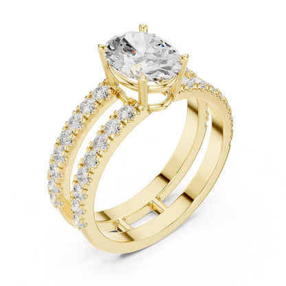 Oval Accented Lab Grown Diamond Engagement Ring