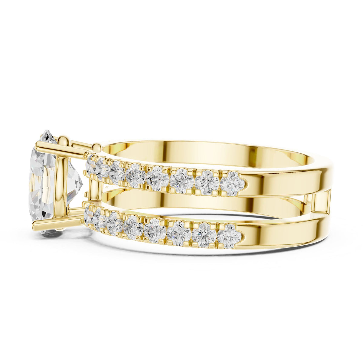 Oval Accented Lab Grown Diamond Engagement Ring