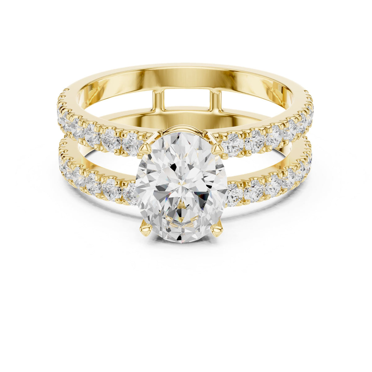Oval Accented Lab Grown Diamond Engagement Ring