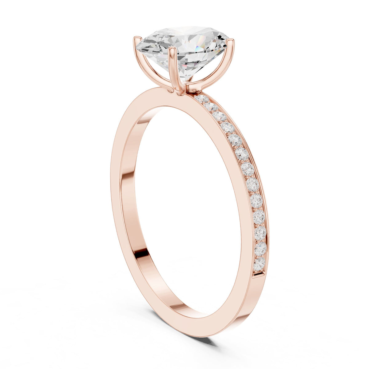 Oval Accented Lab Grown Diamond Engagement Ring