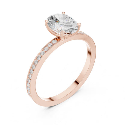 Oval Accented Lab Grown Diamond Engagement Ring