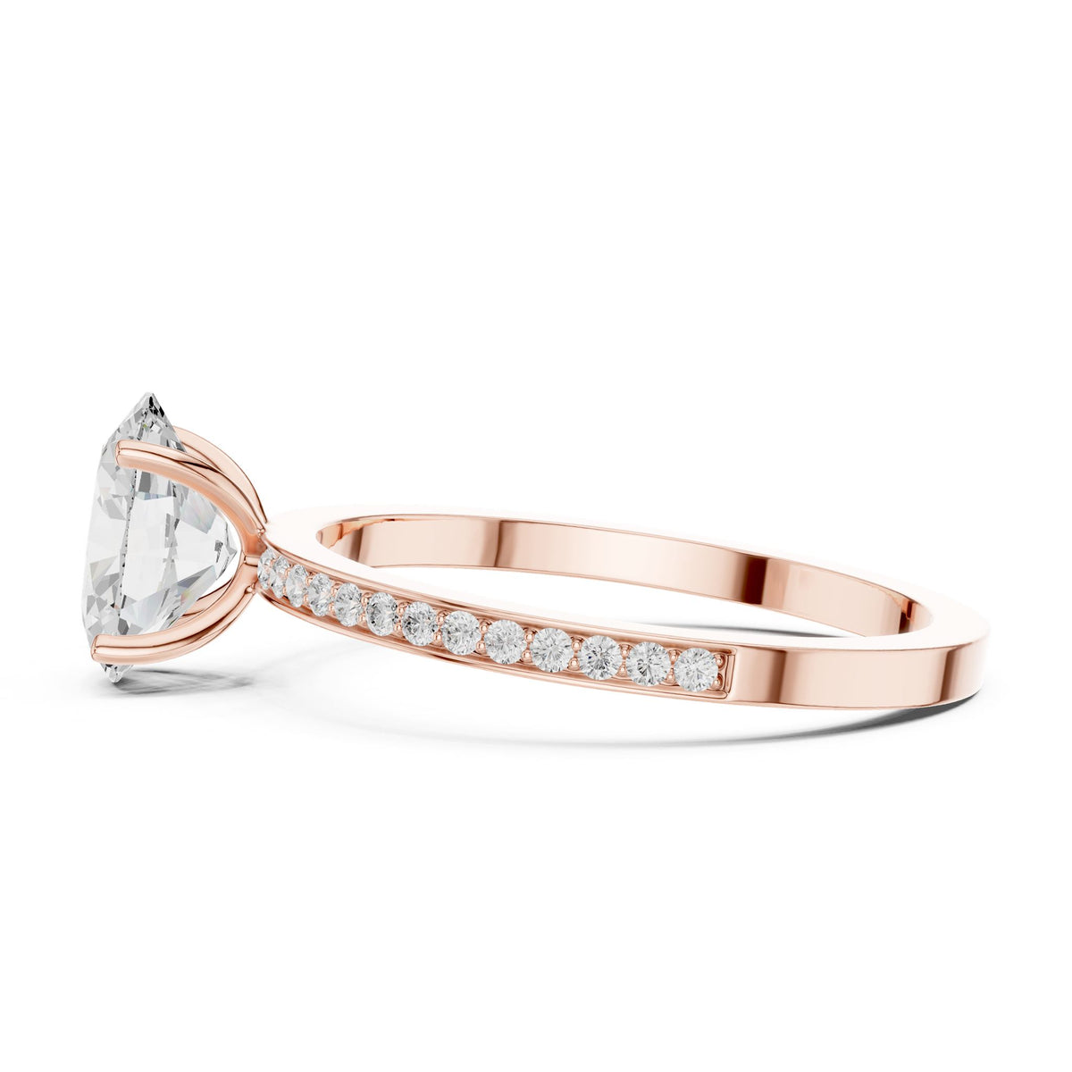 Oval Accented Lab Grown Diamond Engagement Ring