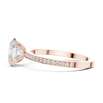 Oval Accented Lab Grown Diamond Engagement Ring
