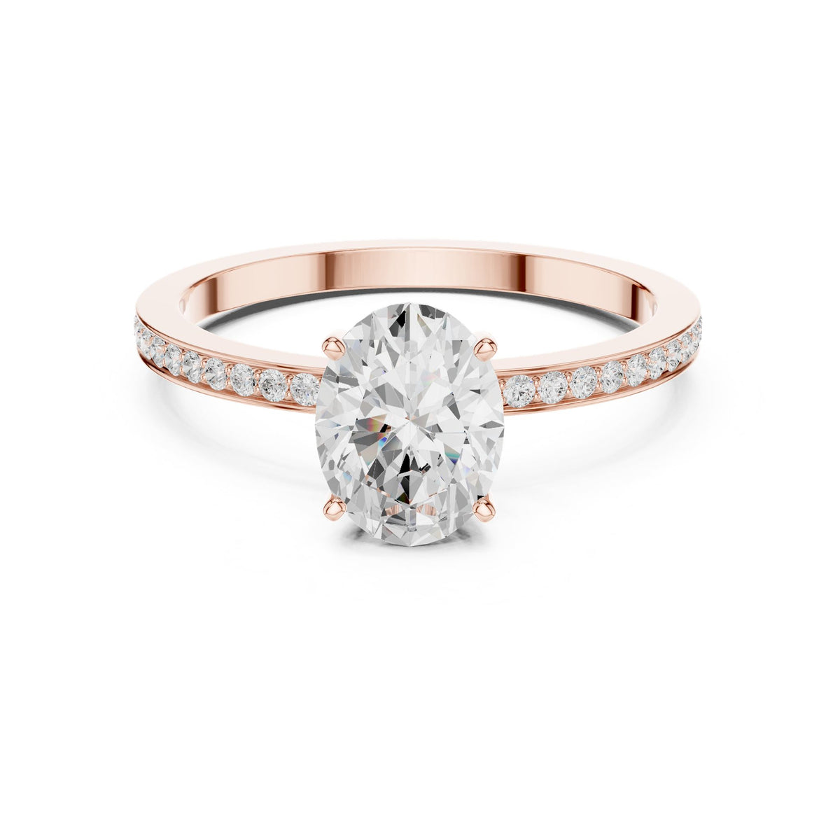 Oval Accented Lab Grown Diamond Engagement Ring