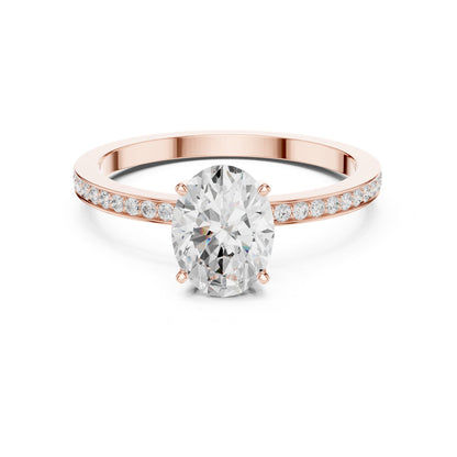 Oval Accented Lab Grown Diamond Engagement Ring