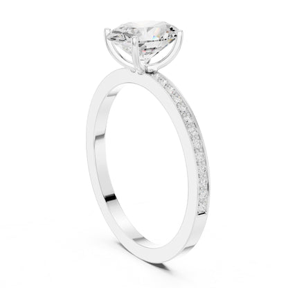 Oval Accented Lab Grown Diamond Engagement Ring