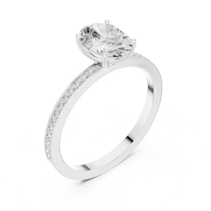 Oval Accented Lab Grown Diamond Engagement Ring