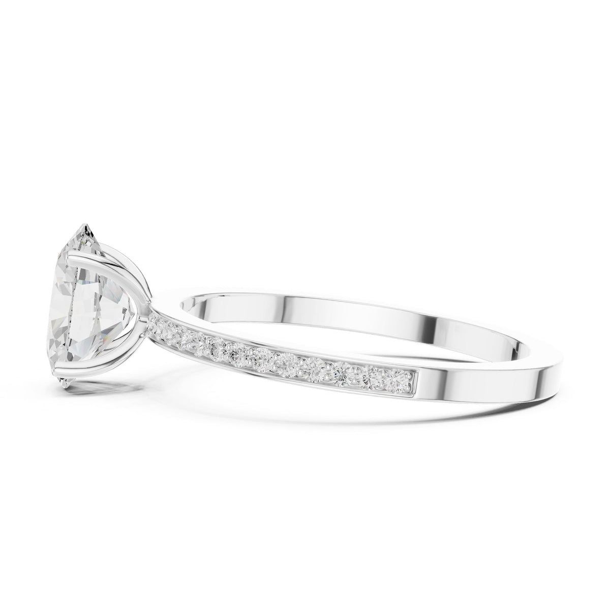 Oval Accented Lab Grown Diamond Engagement Ring