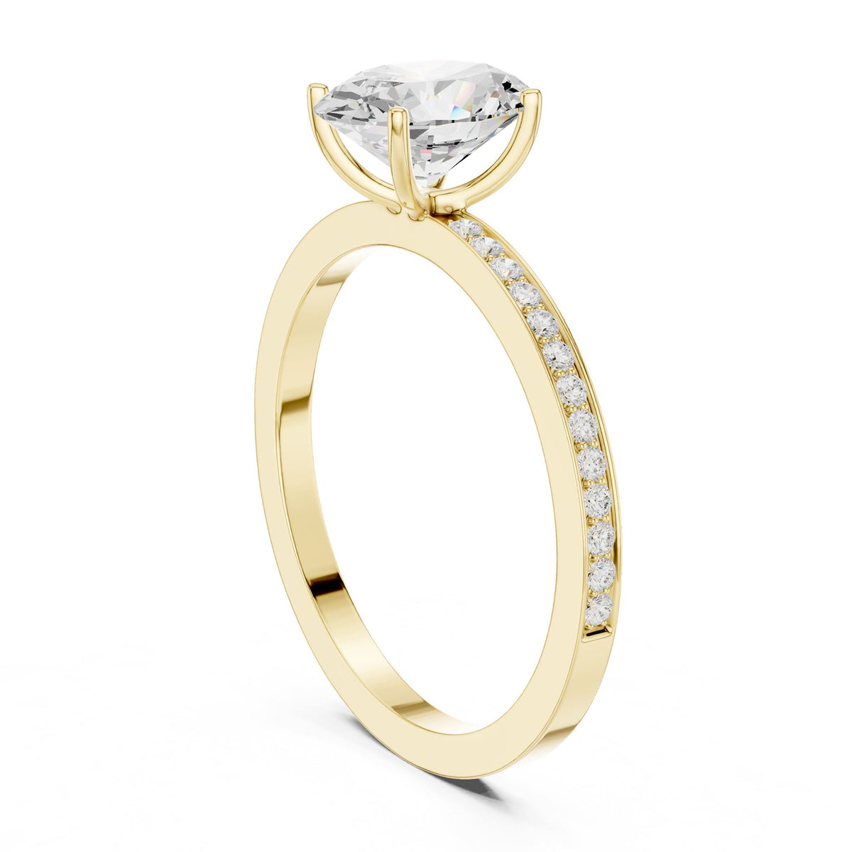 Oval Accented Lab Grown Diamond Engagement Ring