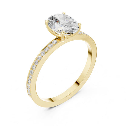 Oval Accented Lab Grown Diamond Engagement Ring