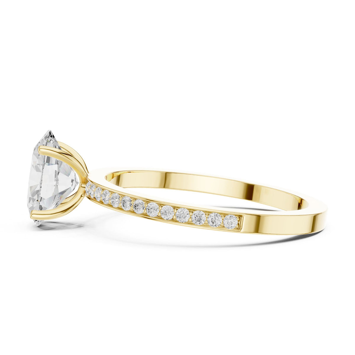 Oval Accented Lab Grown Diamond Engagement Ring