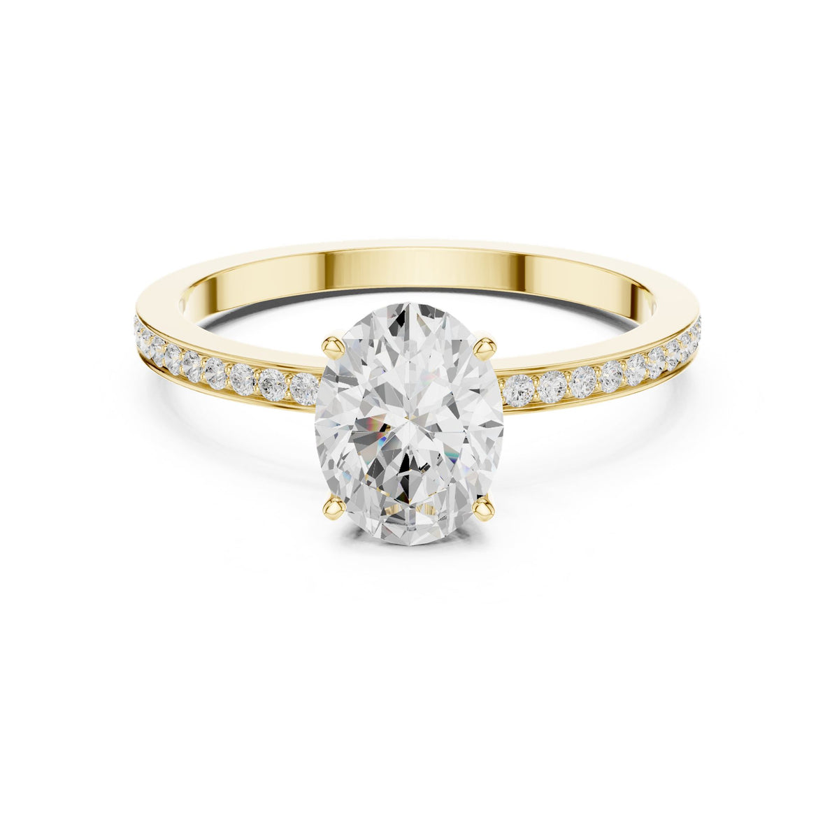 Oval Accented Lab Grown Diamond Engagement Ring