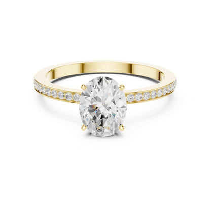 Oval Accented Lab Grown Diamond Engagement Ring